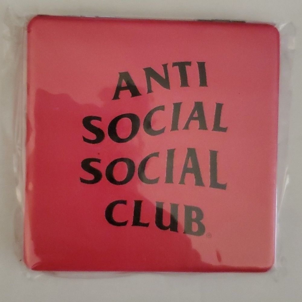 NIB Anti Social Social Club Compact Makeup Pocket Mirror Pink ASSC